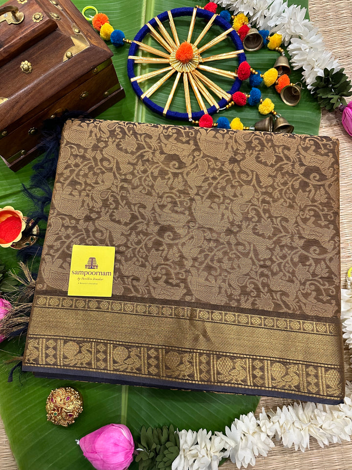 VANASINGARAM - MUSTARD SHADE RICH BORDER COTTON SAREE