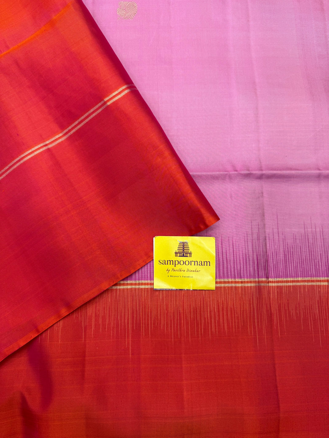Onion Pink with Orangish Pink , Annam and Chakram Butta in the body and grand pallu, Pure Soft Silk Saree