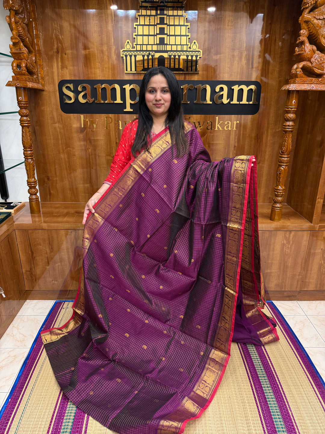 Vadamalli with Red Selvedge , Zari Butta in the Body , Zari Kattam , Traditional Rettapet Borders and Rich Pallu Semi Silk Cotton Saree