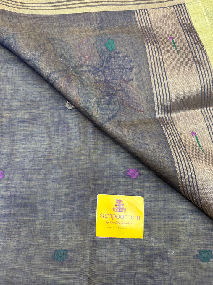 Pastel Green  , Paithani borders and Rich Paithani Pallu Soft Cotton Saree