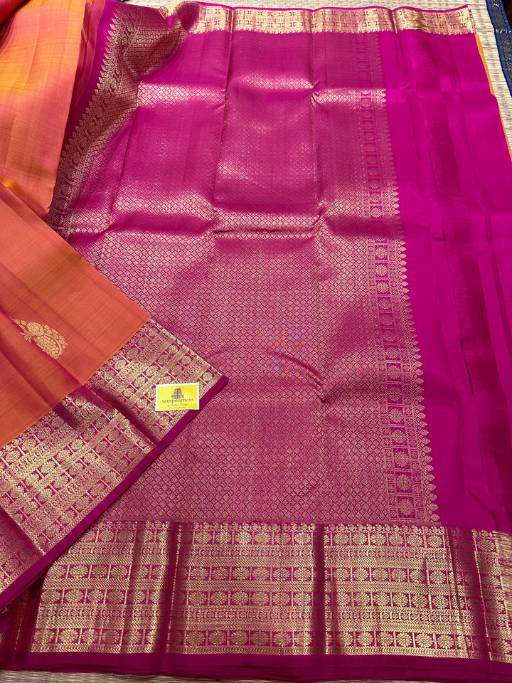 Orangish Pink with Pink, Rich Rudraksh Border , Grand Border and Pallu