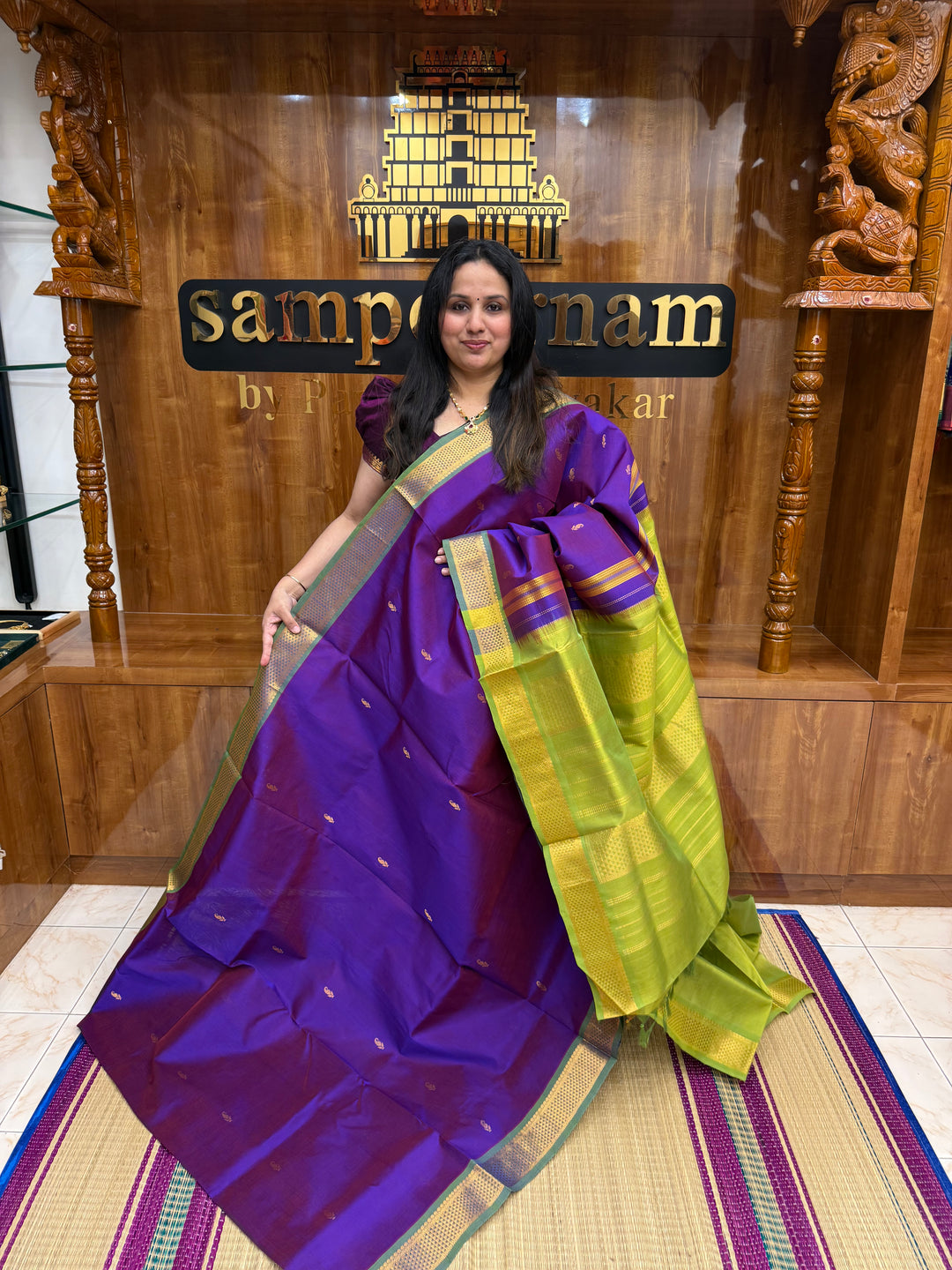 Vadamalli with Lemon Green  ,  Rich Mango Zari butta in the body , Traditional Borders and Rich Pallu Silk Cotton Saree