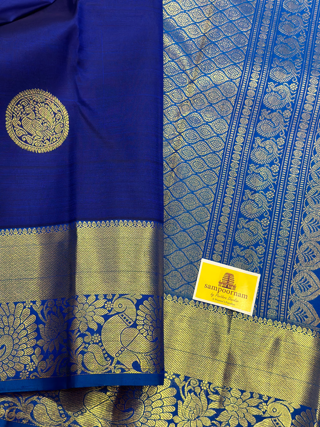 Blue with Light Blue Rich Butta and Rich Pallu Kanjivaram Silk Saree