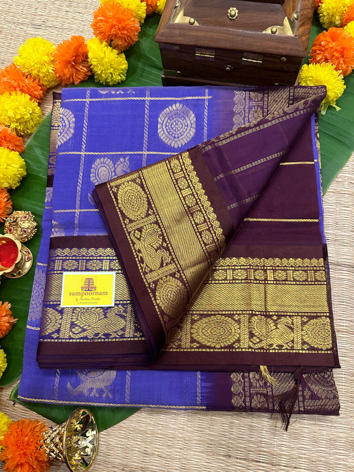 Lavender with Araku Mayil Chakram Silk Cotton Saree