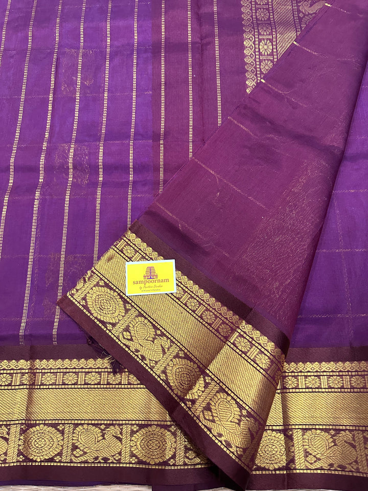 Lavender with Araku Mayil Chakram Silk Cotton Saree