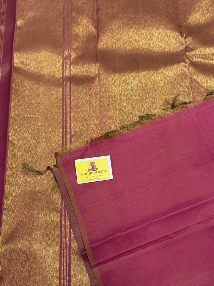 Offwhite with Temple Tissue Borders, Rain Drop Pattern in the Body, Rich Tissue Pallu , Pure Kanjivaram Silk Saree