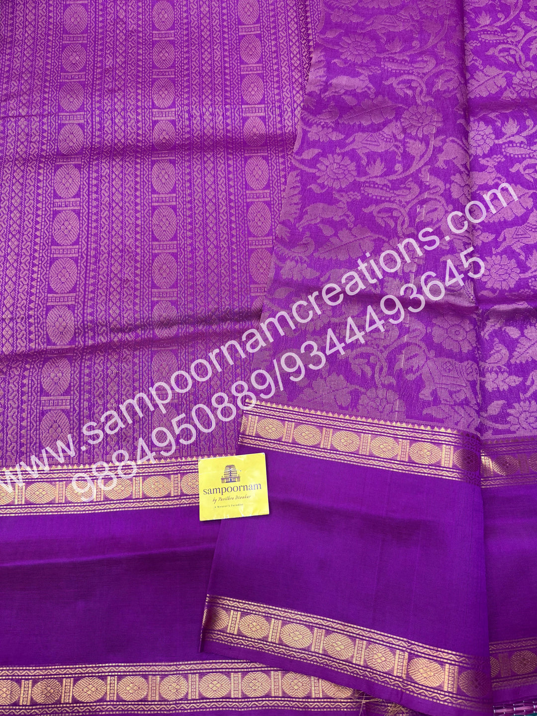 Vadamalli  ,  rich Vanasingaram Designs in the body , rettapet borders and rich pallu silk cotton saree