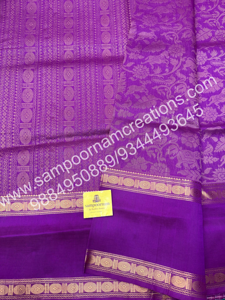 Vadamalli  ,  rich Vanasingaram Designs in the body , rettapet borders and rich pallu silk cotton saree
