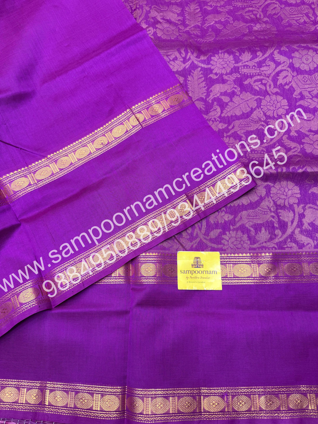 Vadamalli  ,  rich Vanasingaram Designs in the body , rettapet borders and rich pallu silk cotton saree