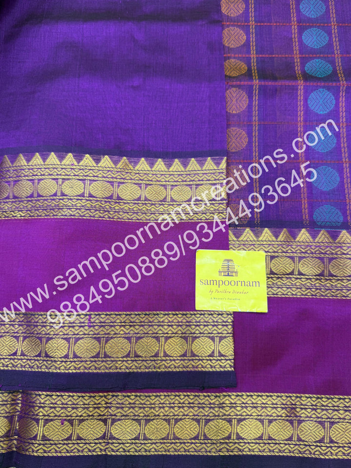 Vadamalli , , rich Rudraksh Thread butta in the body  , rettapet borders and rich Pallu silk cotton saree