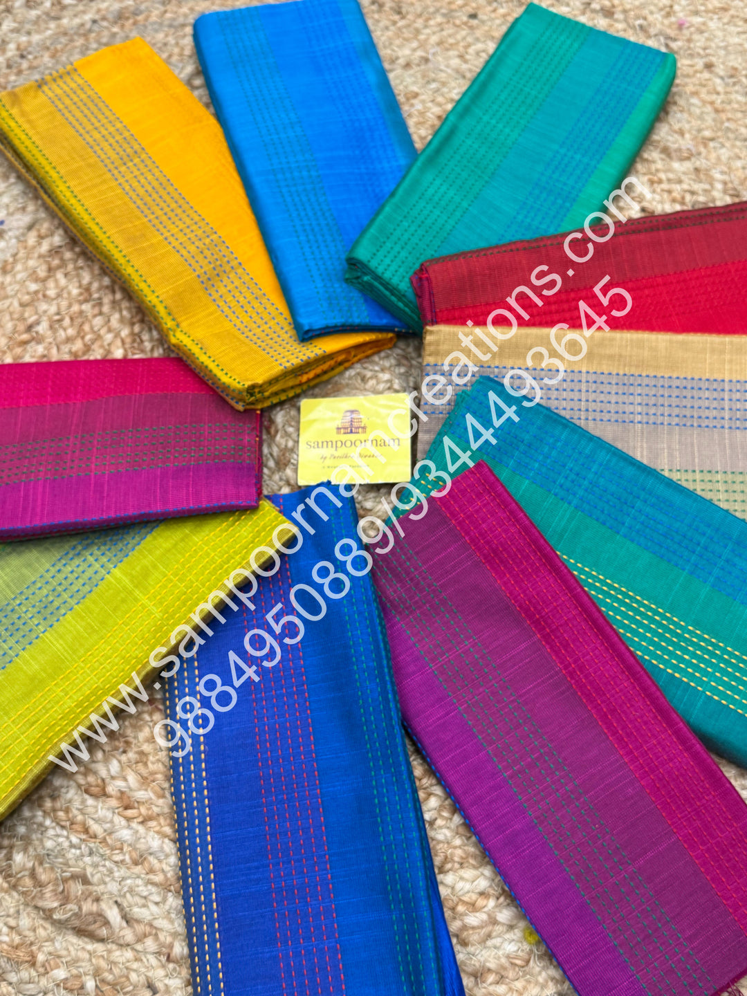 Semi Raw Silk Blouse Pieces - Pack Of Ten - Assorted Colours