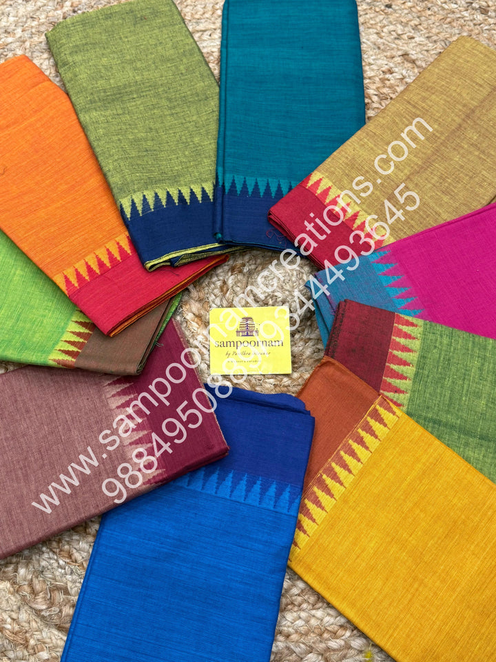 Chettinad Cotton Blouse Pieces - Pack Of Ten - Assorted Colours