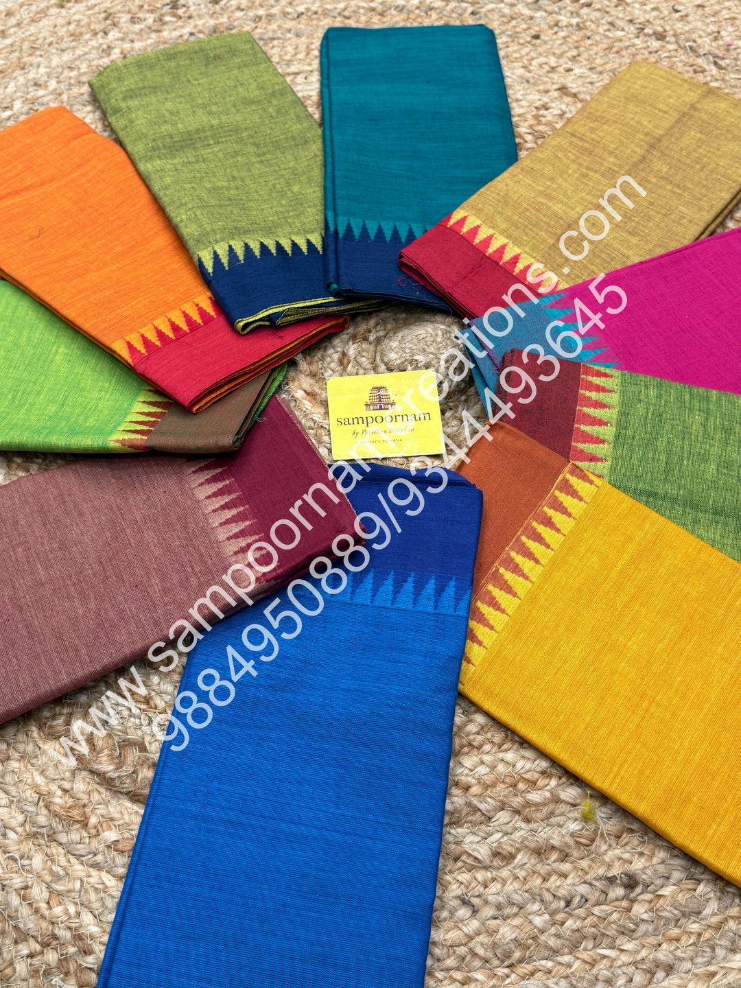 Chettinad Cotton Blouse Pieces - Pack Of Ten - Assorted Colours