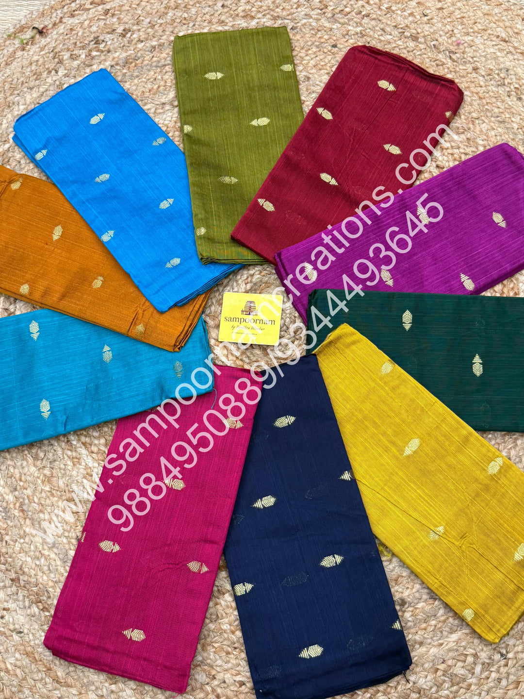 Semi Raw Silk Blouse Pieces - Pack Of Ten - Assorted Colours
