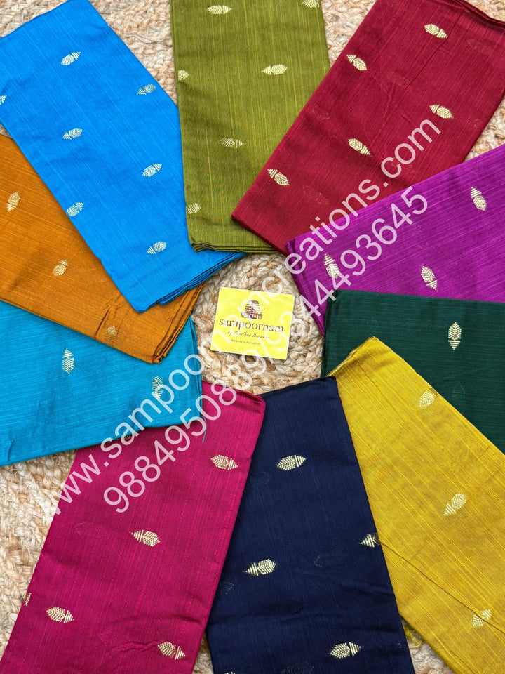 Semi Raw Silk Blouse Pieces - Pack Of Ten - Assorted Colours