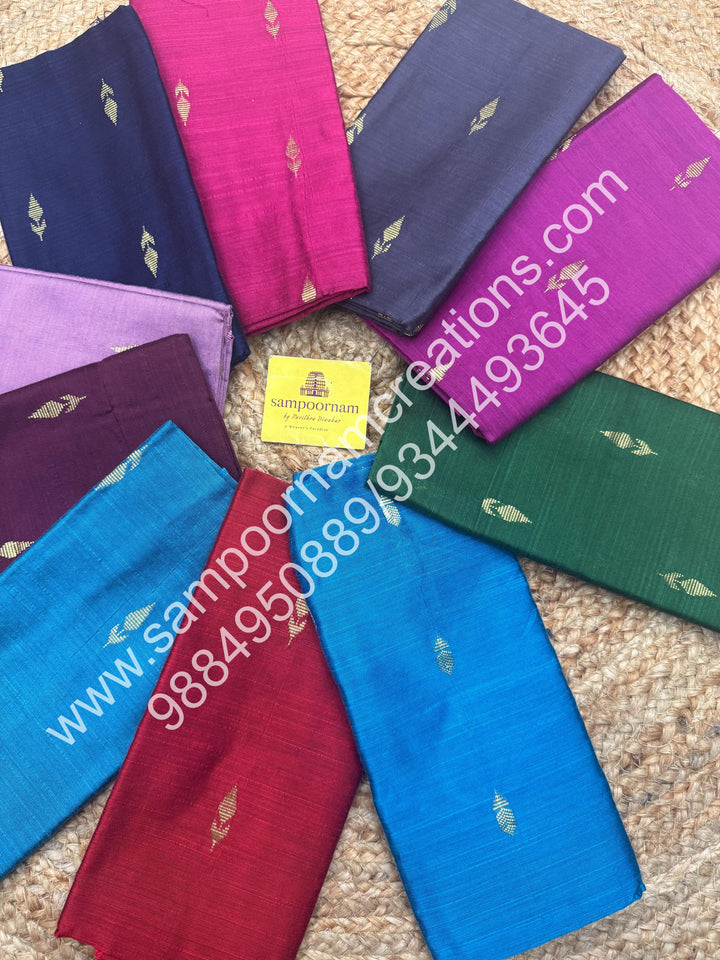 Semi Raw Silk Blouse Pieces - Pack Of Ten - Assorted Colours