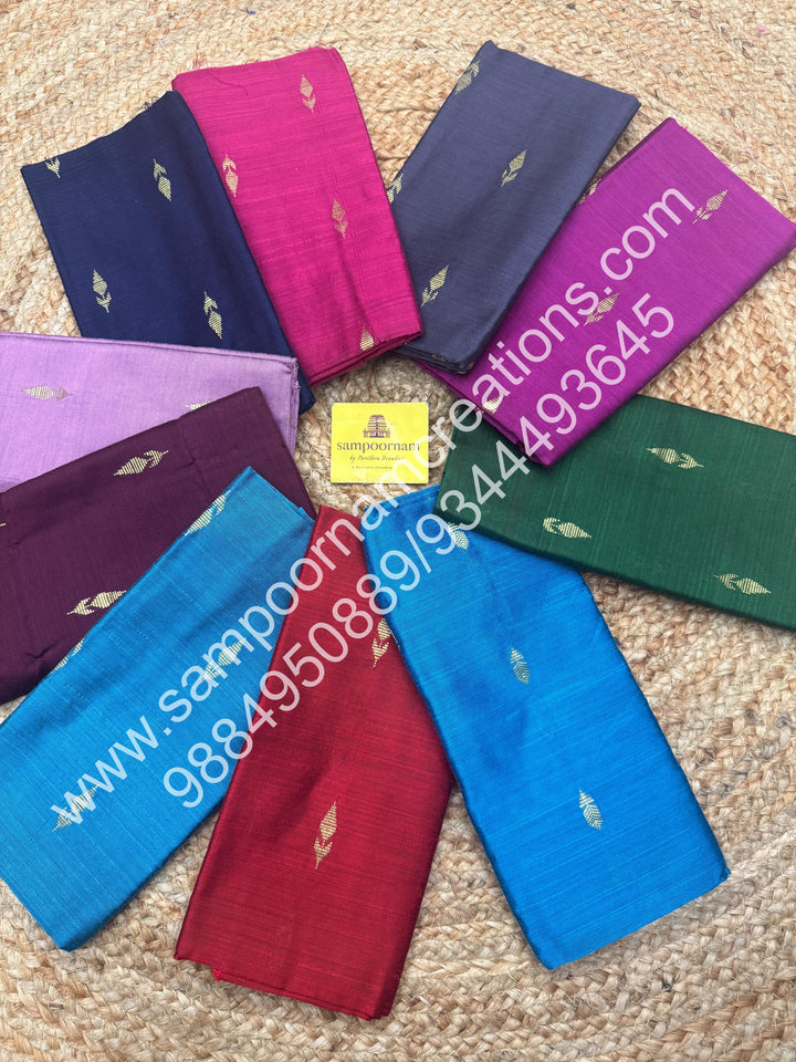 Semi Raw Silk Blouse Pieces - Pack Of Ten - Assorted Colours