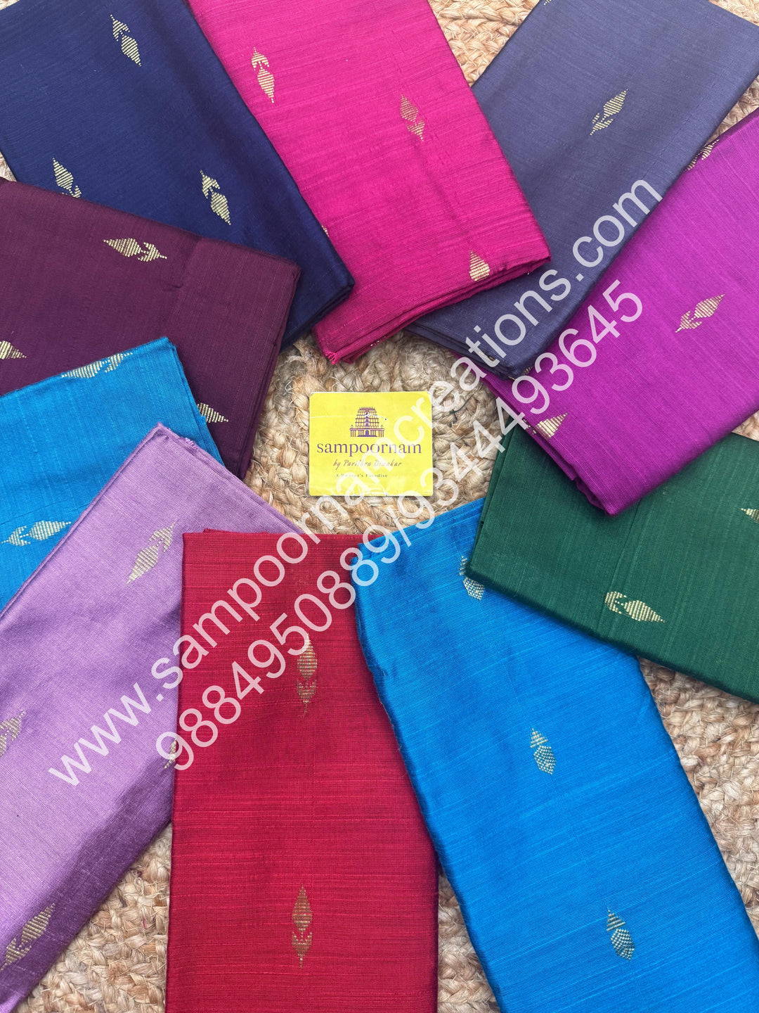 Semi Raw Silk Blouse Pieces - Pack Of Ten - Assorted Colours