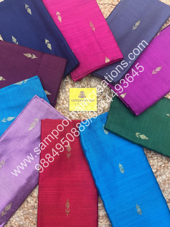 Semi Raw Silk Blouse Pieces - Pack Of Ten - Assorted Colours