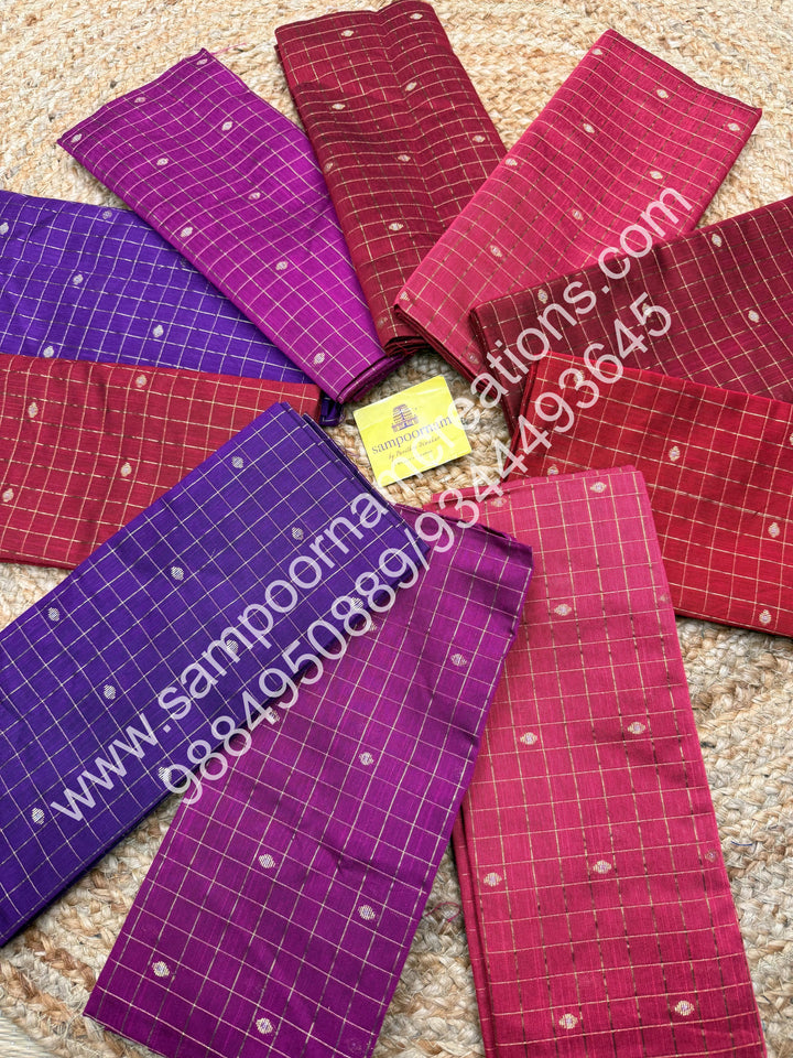 Semi Raw Silk Blouse Pieces - Pack Of Ten - Assorted Colours