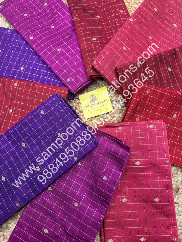 Semi Raw Silk Blouse Pieces - Pack Of Ten - Assorted Colours