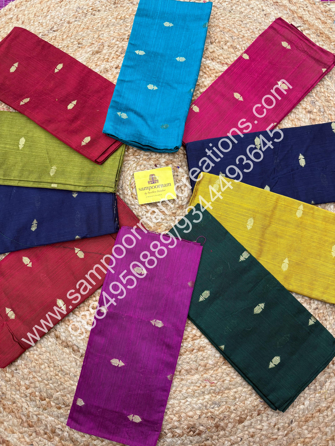 Semi Raw Silk Blouse Pieces - Pack Of Ten - Assorted Colours