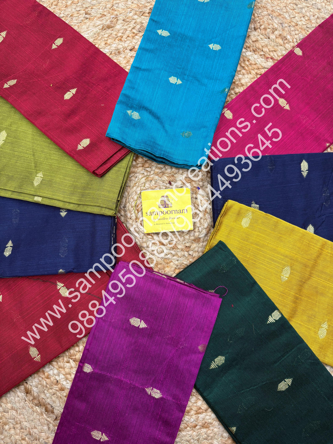 Semi Raw Silk Blouse Pieces - Pack Of Ten - Assorted Colours