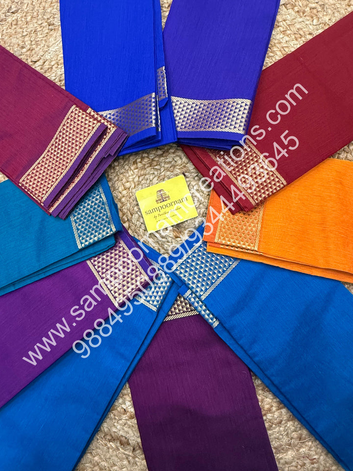 Semi Silk Cotton Blouse Pieces - Pack Of Ten - Assorted Colours