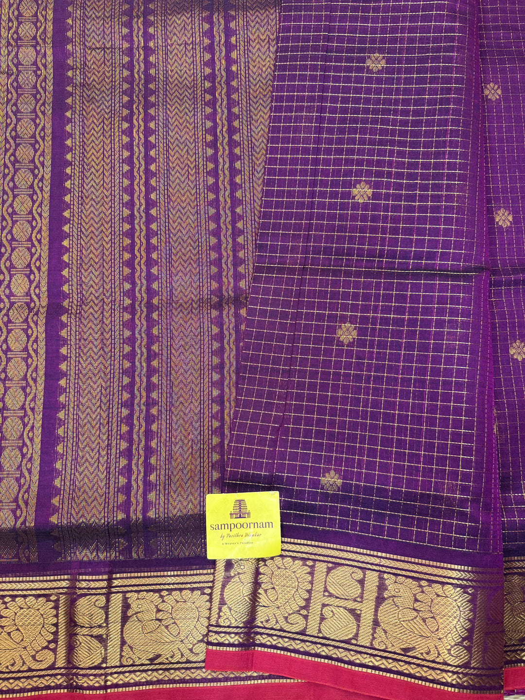 Vadamalli with Red Selvedge , Zari Butta in the Body , Zari Kattam , Traditional Rettapet Borders and Rich Pallu Semi Silk Cotton Saree