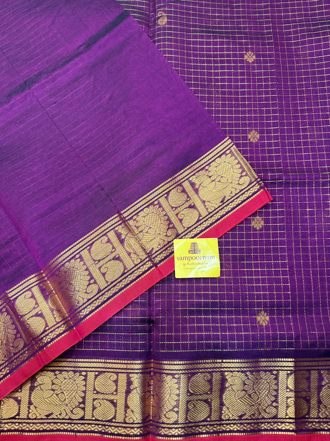 Vadamalli with Red Selvedge , Zari Butta in the Body , Zari Kattam , Traditional Rettapet Borders and Rich Pallu Semi Silk Cotton Saree