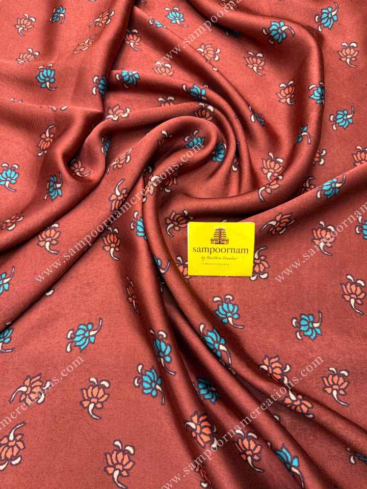 Green with Maroon  , Bandhini Prints in the body with beautiful Kalamkari Prints in the Pallu , Printed Blouse , Pure Modal Silk Saree