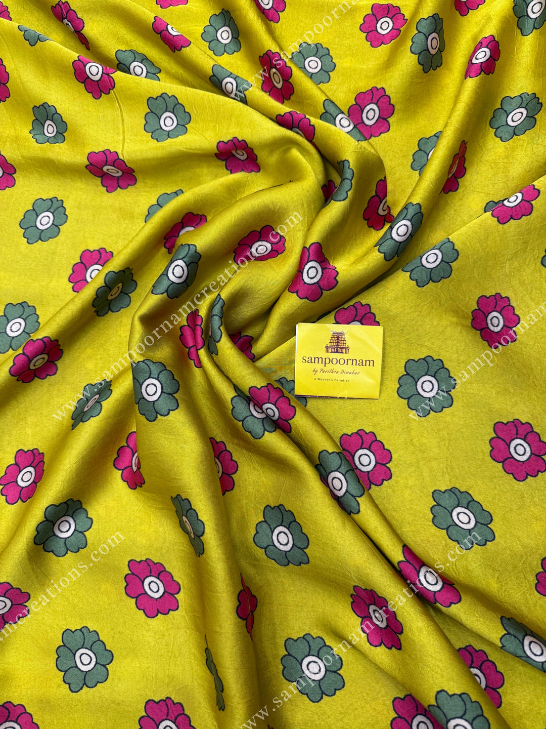 Maroon with  Lemon Yellow , Bandhini Prints in the body and Kalamkari Prints in the Pallu , Printed Blouse , Pure Modal Silk Saree
