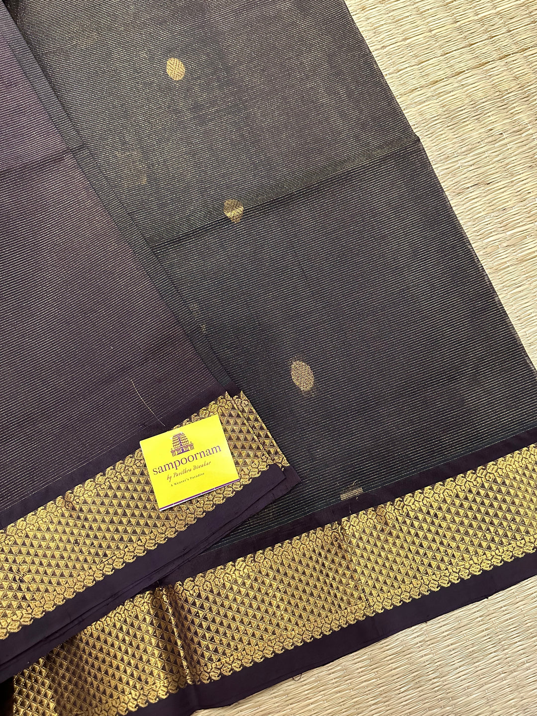 Dark Brown with Rich Body Butta Vairaoosi Silk Cotton Saree