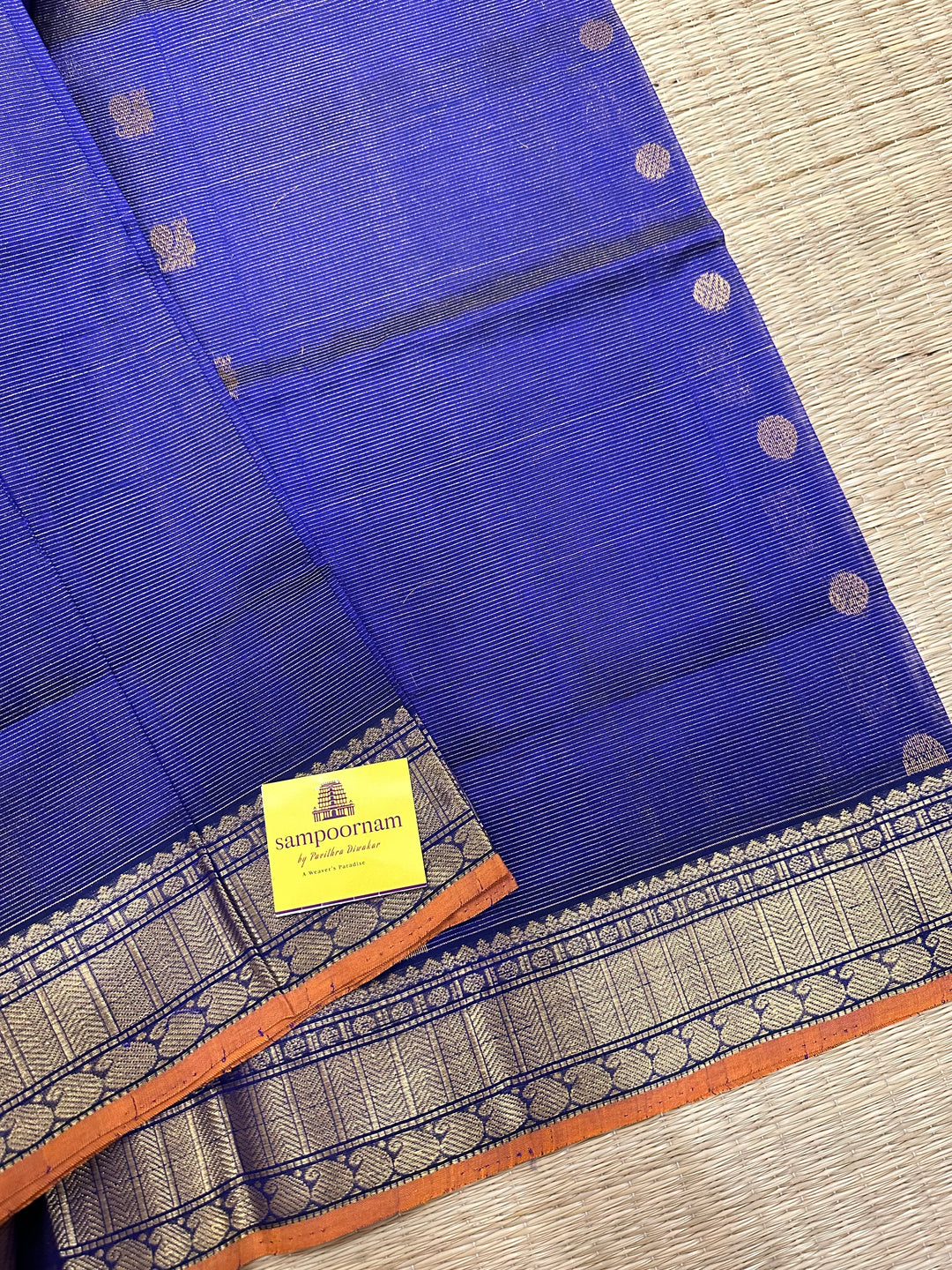 Blue with Zari Butta Vairaoosi Silk Cotton Saree