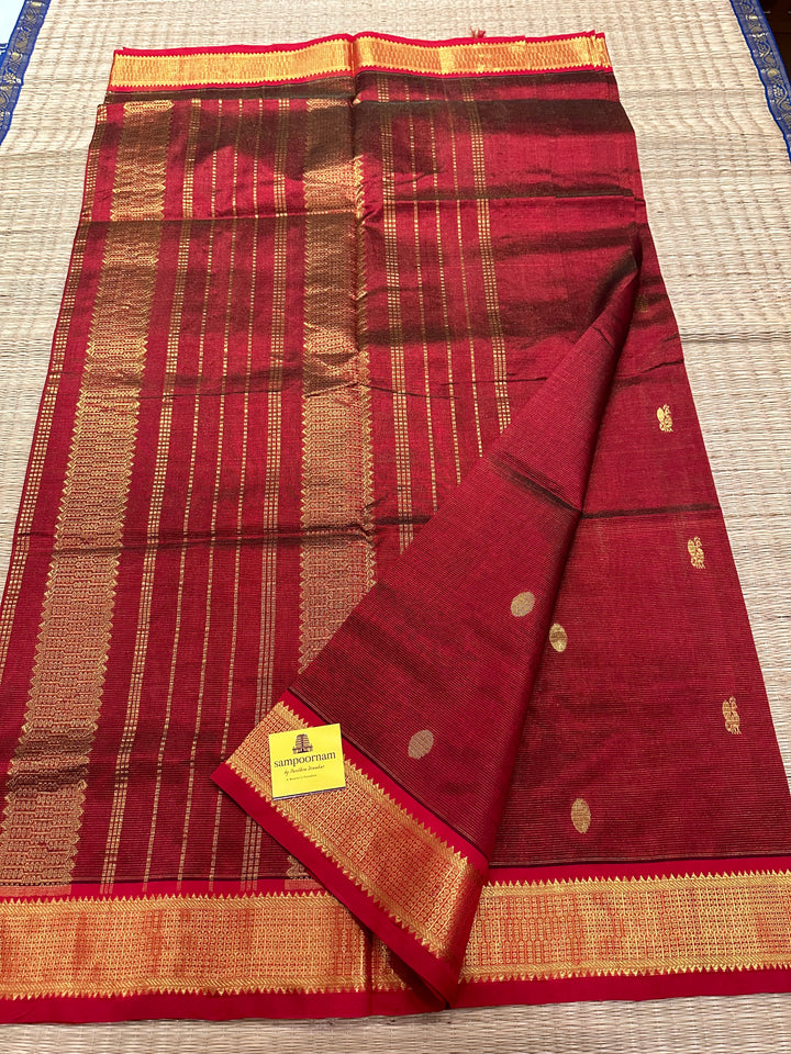 Maroon Araku with Rich Body Butta Vairaoosi Silk Cotton Saree