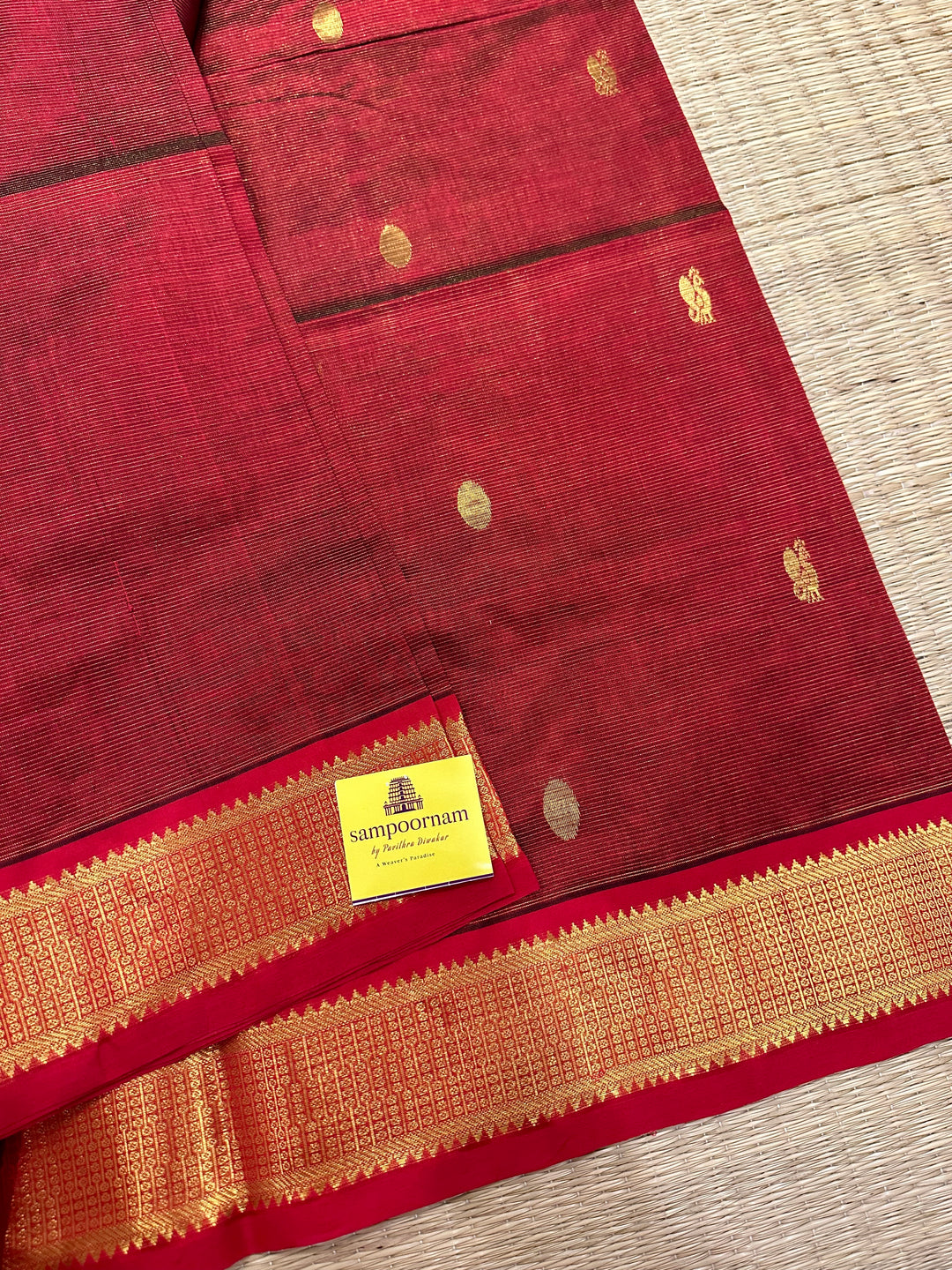 Maroon Araku with Rich Body Butta Vairaoosi Silk Cotton Saree